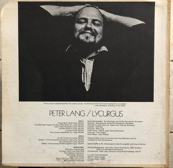 Peter Lang : Lycurgus (LP, Album)