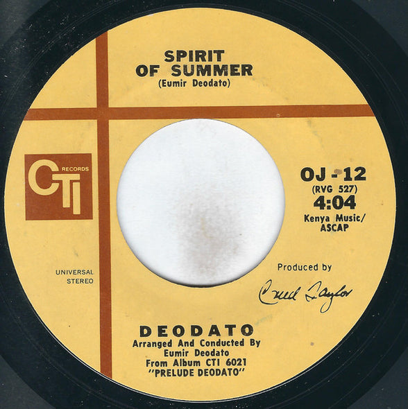 Deodato* : Also Sprach Zarathustra (2001) / Spirit Of Summer (7", Single, Styrene, Pit)