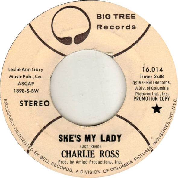 Charlie Ross : She's My Lady (7", Single, Mono, Promo, Bes)