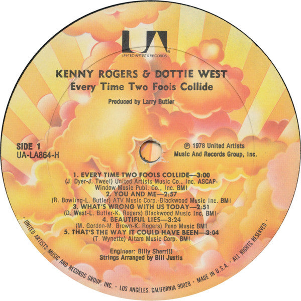 Kenny Rogers & Dottie West : Every Time Two Fools Collide (LP, Album)