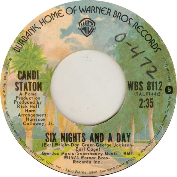 Candi Staton : Six Nights And A Day (7", Single)