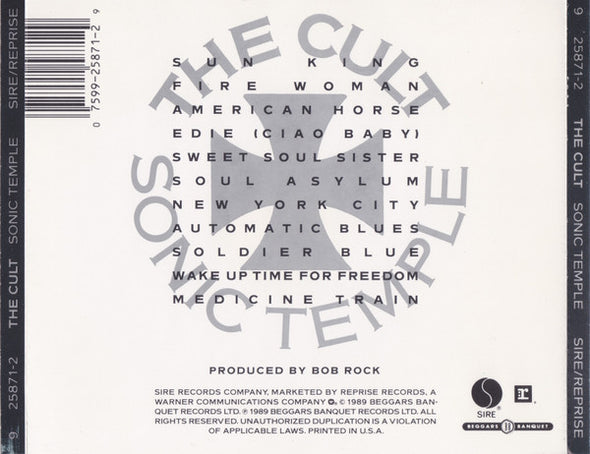 The Cult : Sonic Temple (CD, Album, PDO)