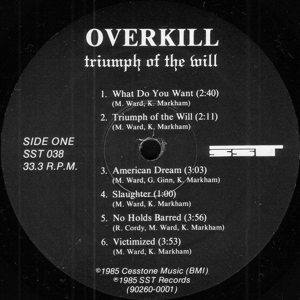 Overkill (2) : Triumph Of The Will (LP, Album)