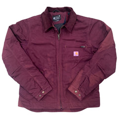 Hand Dyed Carhartt Jacket - Wine - M