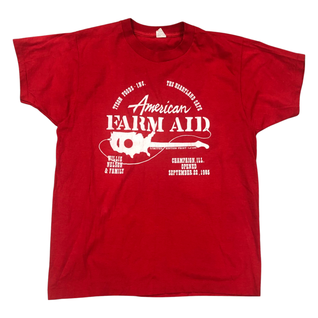 Vintage 1985 Willie Nelson and Red Family Farm Aid Tee (M) - LAST CHANCE