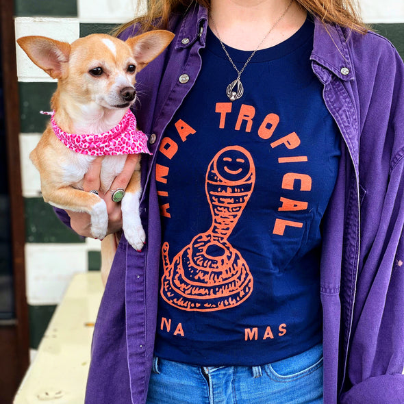 Kinda Tropical Happy Cobra Tee - Navy