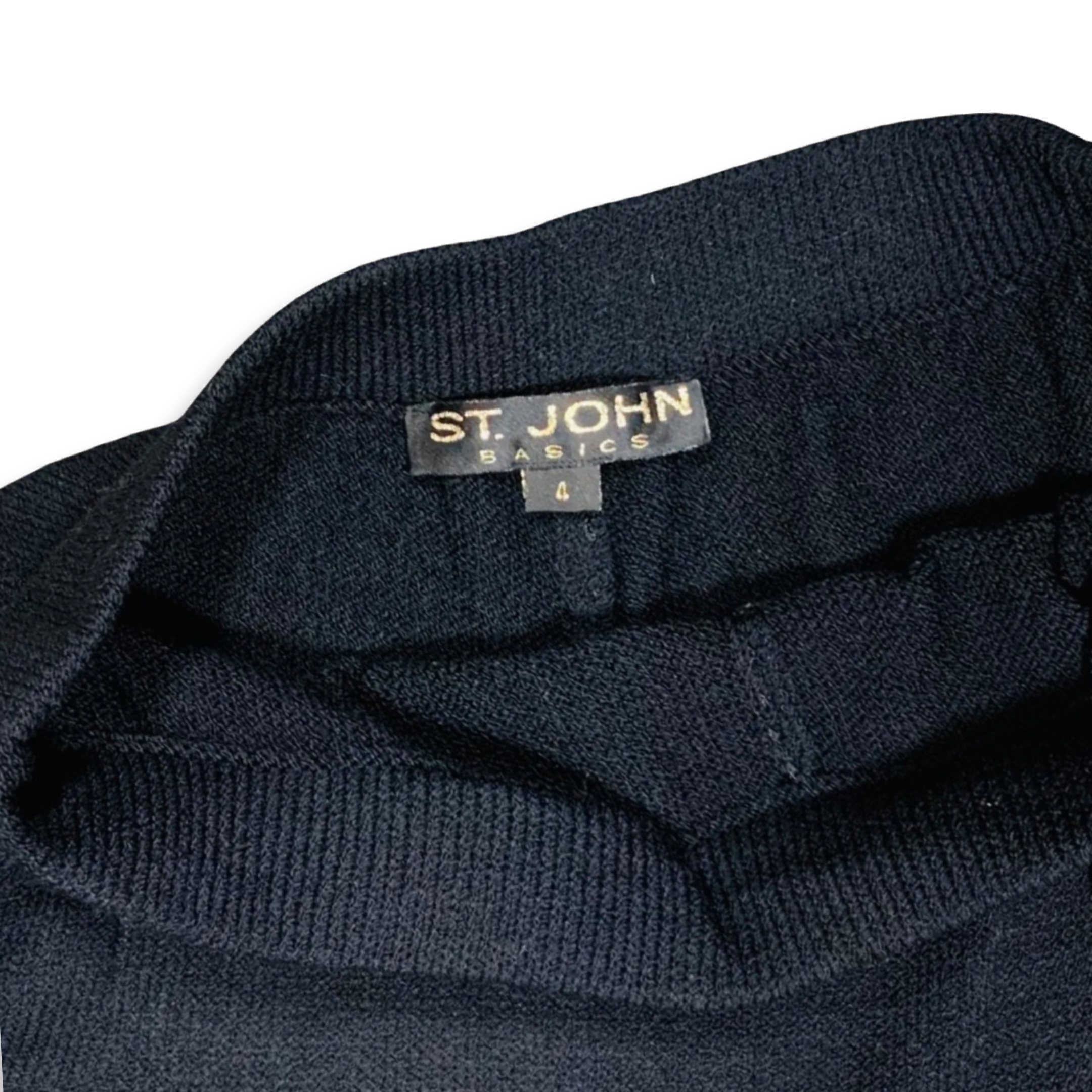 St. John Collection Santana Knit Straight Leg Pants in Black sz 2