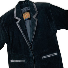 Vintage 80s Suede Black Blazer - LAST CHANCE