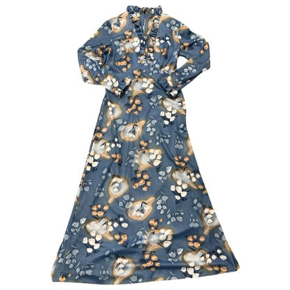 Vintage 70's Blue Floral Maxi Dress (S/M)