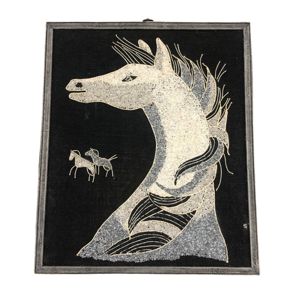 Vintage Mid Century Unicorn Pebble Art