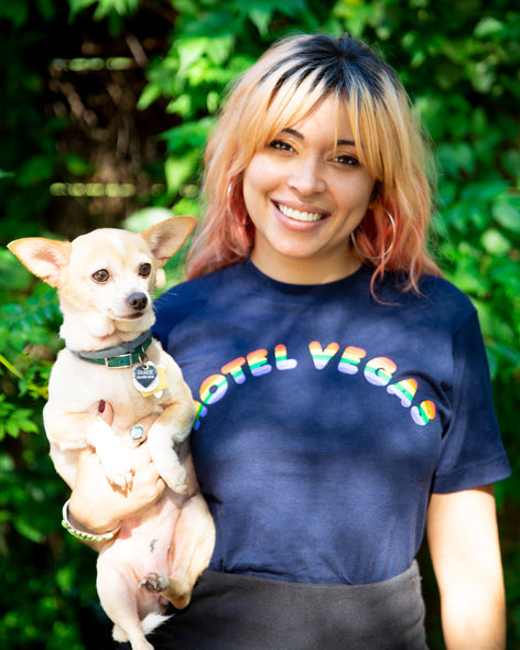 Hotel Vegas Rainbow - Navy Tee