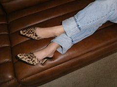Vintage Pointed-Toe Leopard Calf Hair Heeled Mule (8)