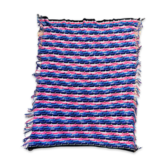 Vintage Reversible Hand Woven Crochet Throw Blanket