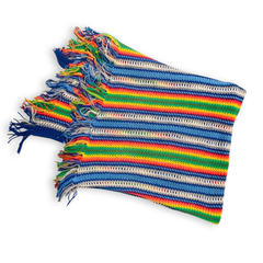 Vintage Rainbow Crochet Throw Blanket