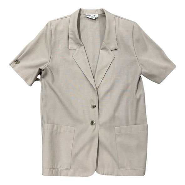 Vintage Linen-Like Short Sleeve Blazer (L)