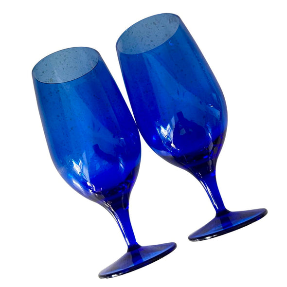 Vintage Cobalt Wine Glasses (Set of 2)