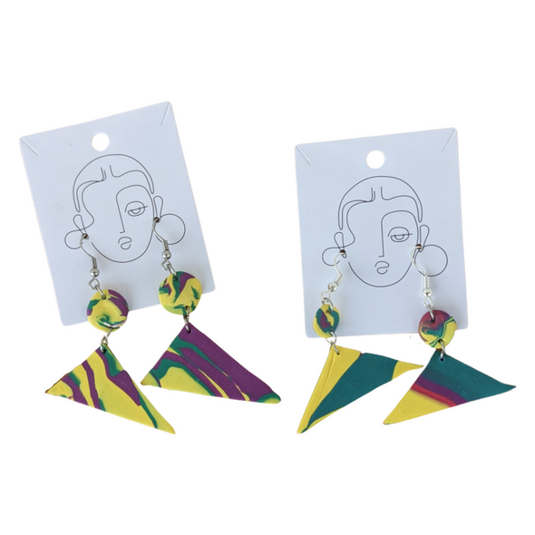 Hot Grandma Earrings - Cowabunga - Purple/Yellow
