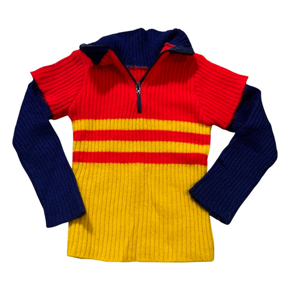 Vintage Kid's Layered Sweater Quarter Zip (18mo)