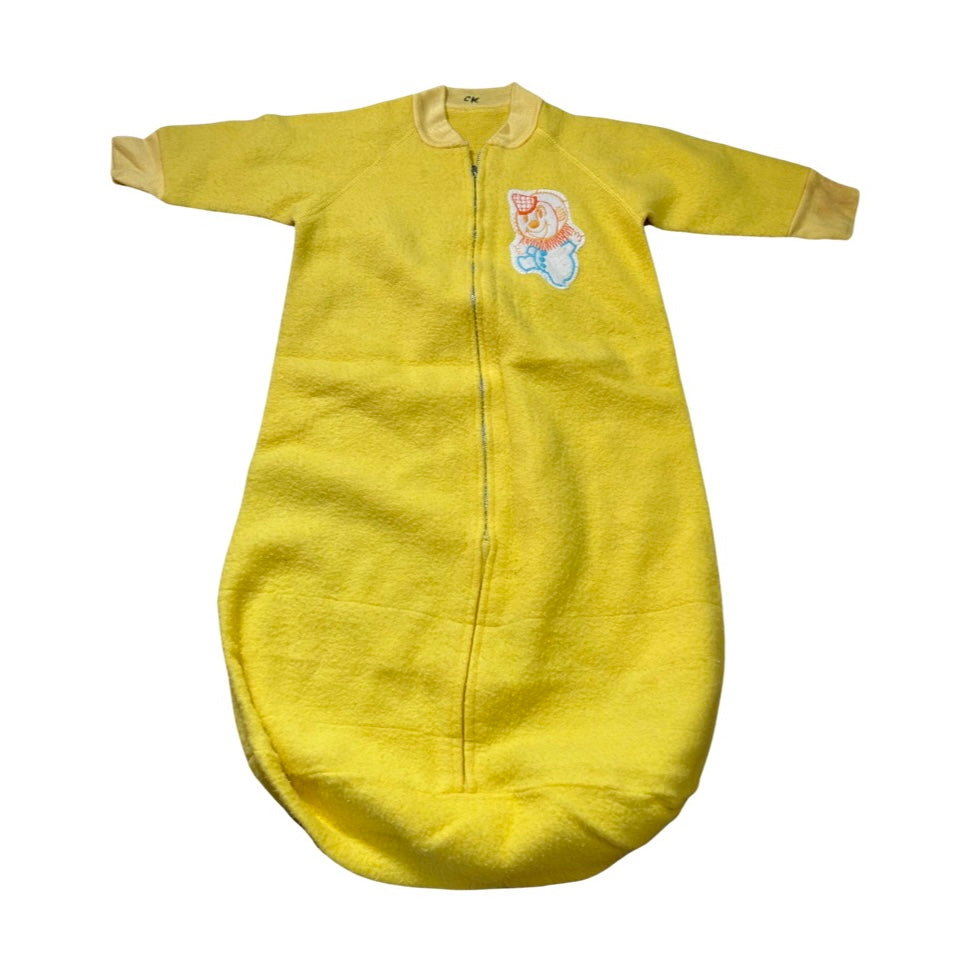 Vintage Fleece Clown Patch Zip-Up Swaddle