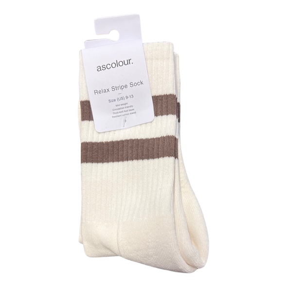 Relax Stripe Socks 2 Pack - Off White
