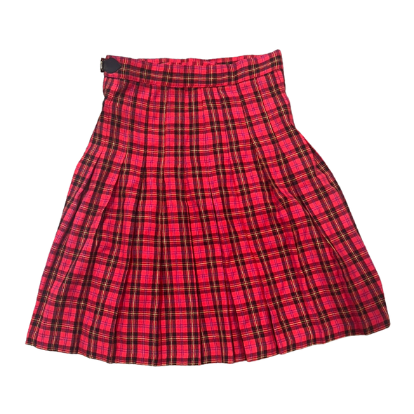 Vintage 90's Plaid Side Buckle Skirt (S)