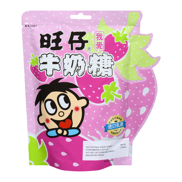 WANT-WANT Hot-Kid Chewy Candy Artificial Strawberry Flavor